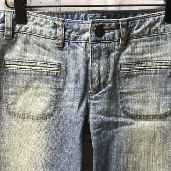 Wide Leg Retro Look  Distressed Denim Sz  0 - Picture 5 of 10